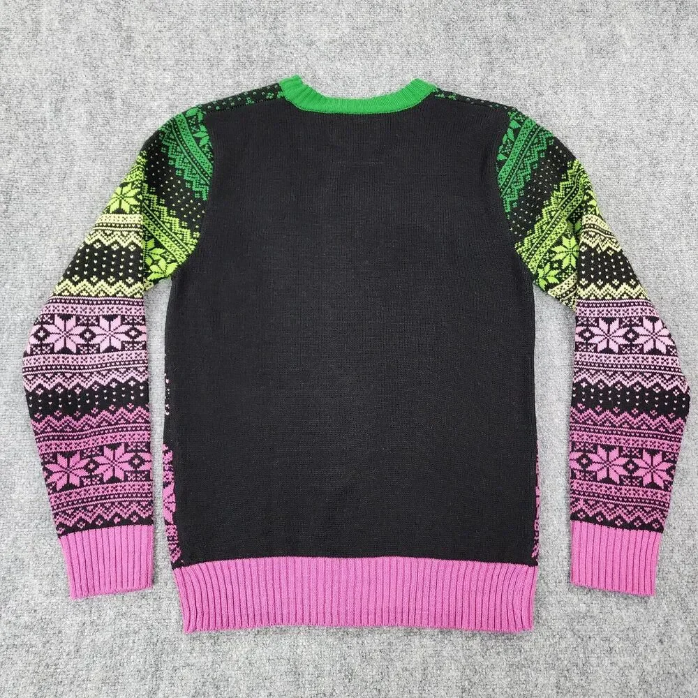 Rick and Morty Sweater Mens Medium Long Sleeve Crew Neck Adult Swim Christmas